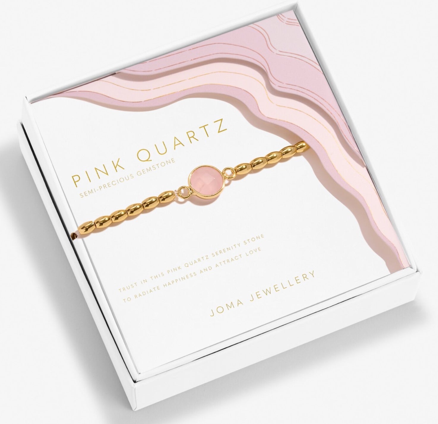 Joma Pink Quartz Semi Precious Gemstone Bracelet