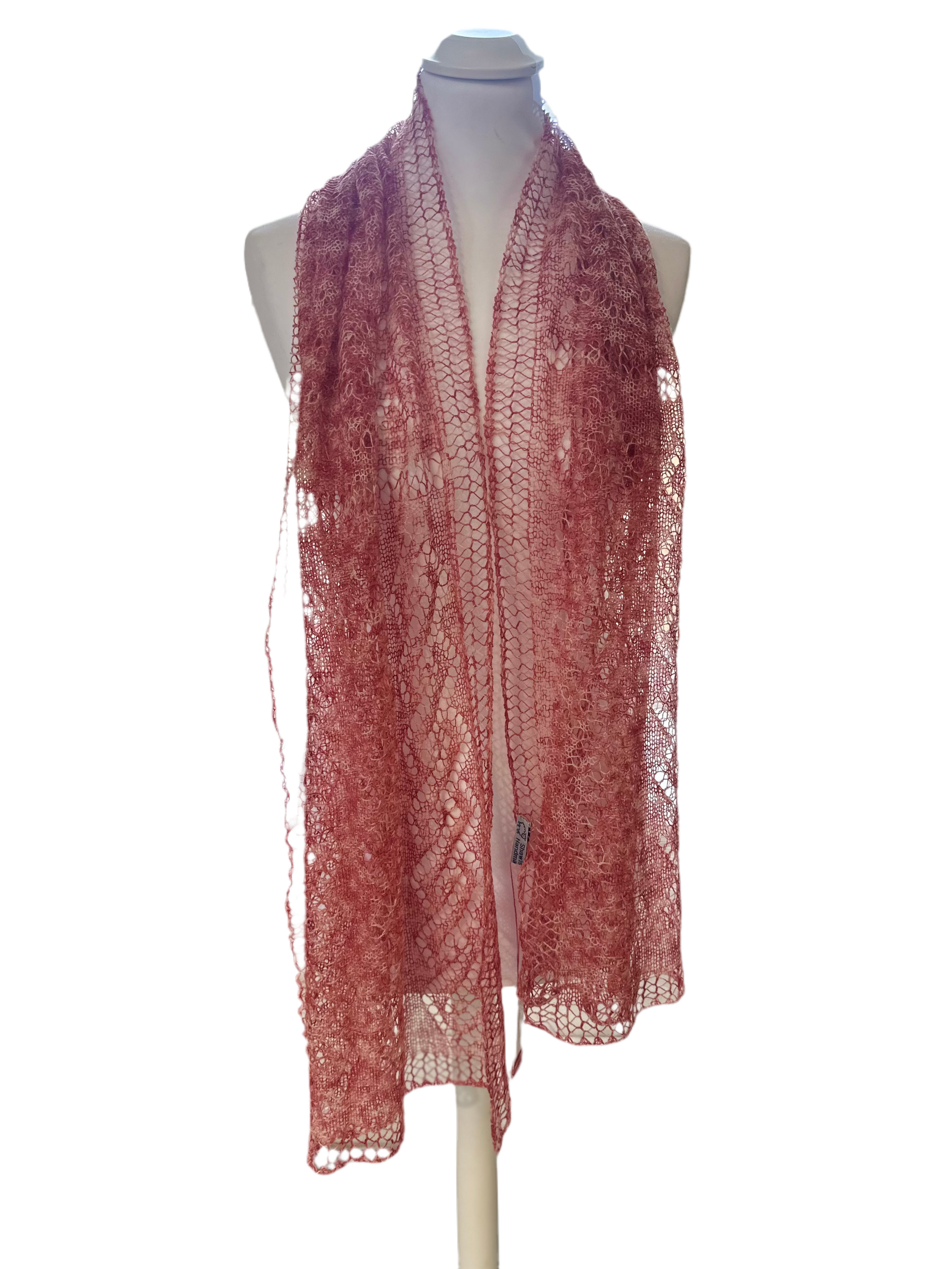 Hand Dyed Cashmere Scarf in Rose