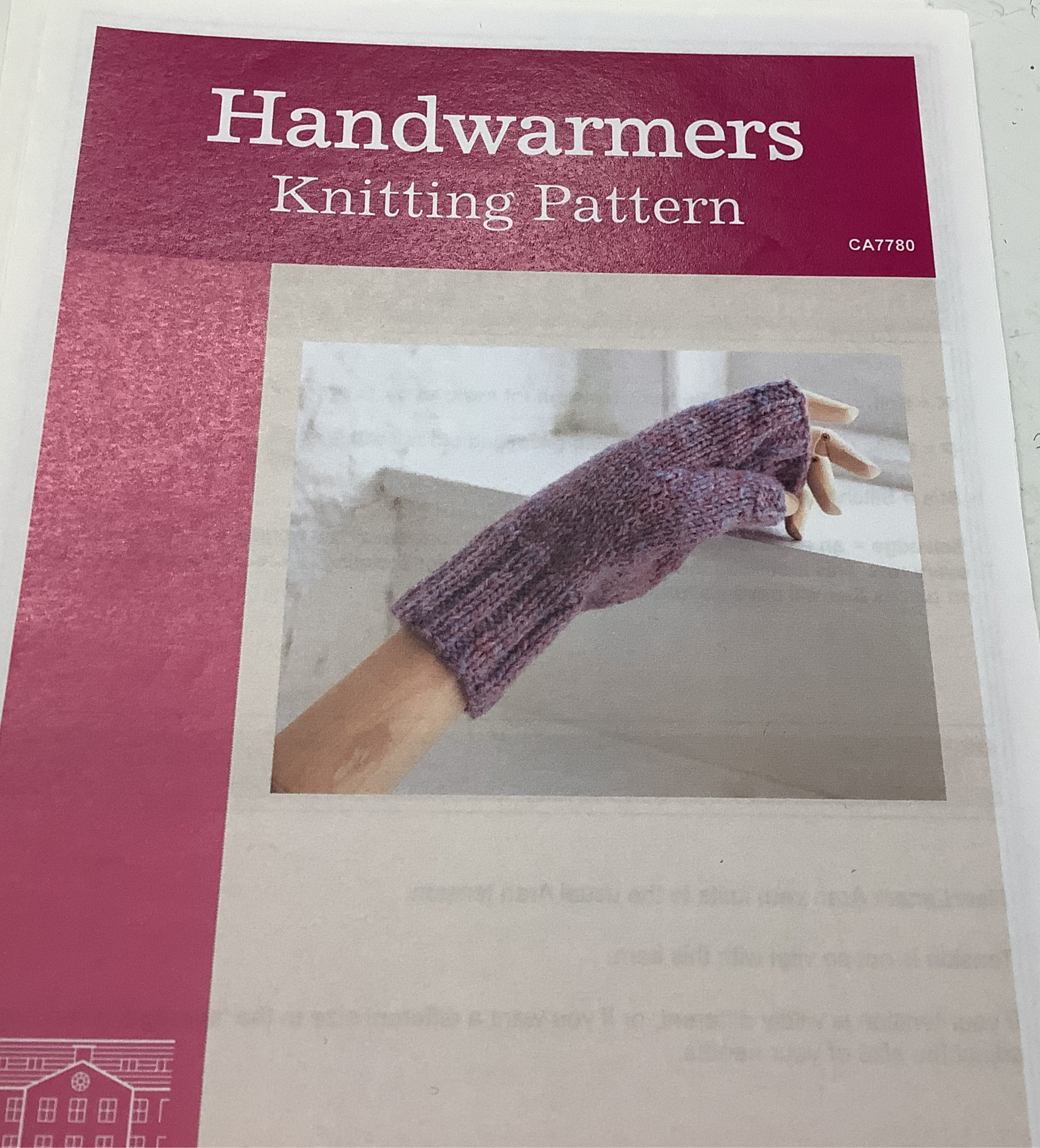 Handwarmers Knitting Pattern Aran
