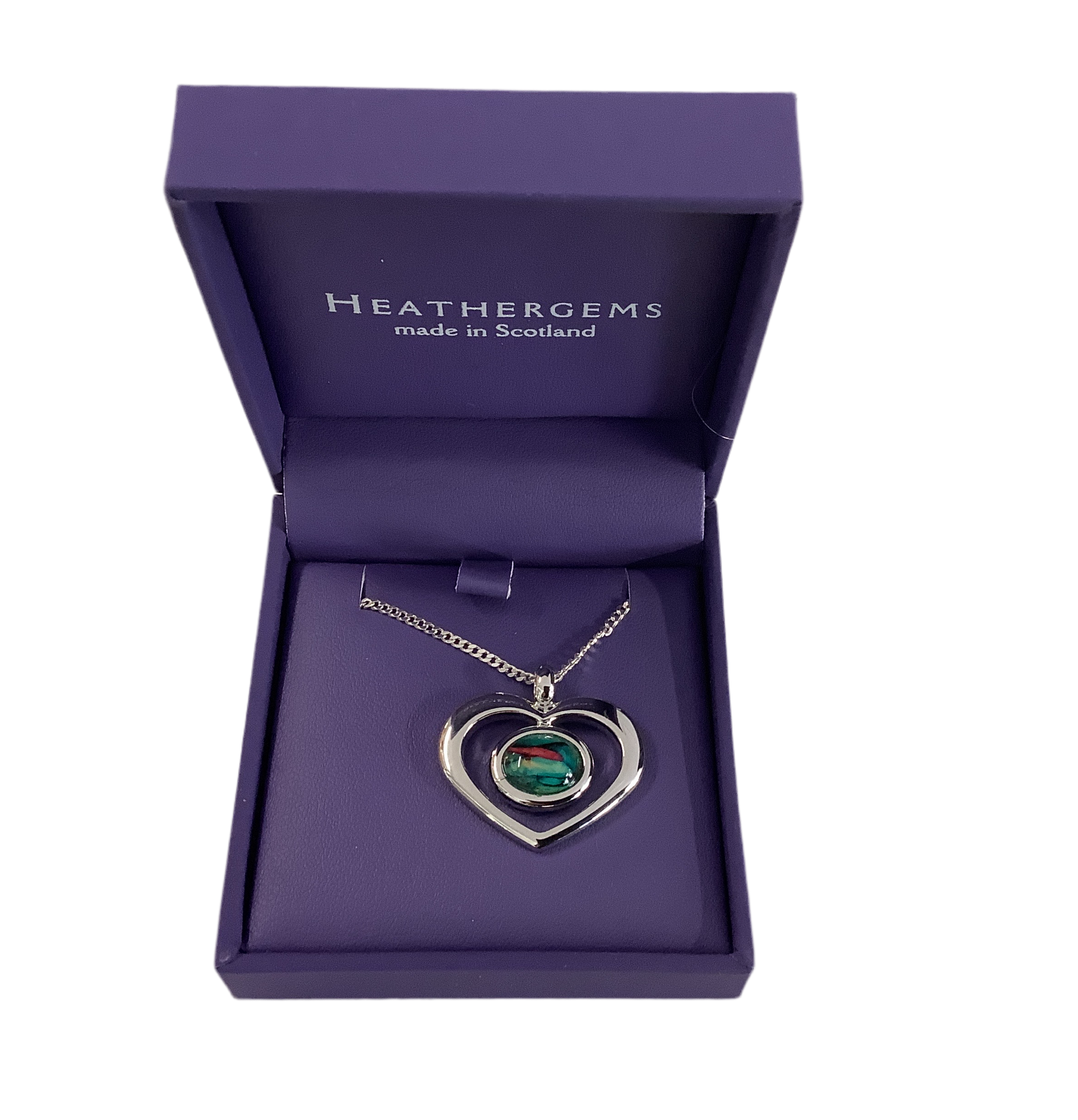 Heather Gems Plated Open Heart Pendant