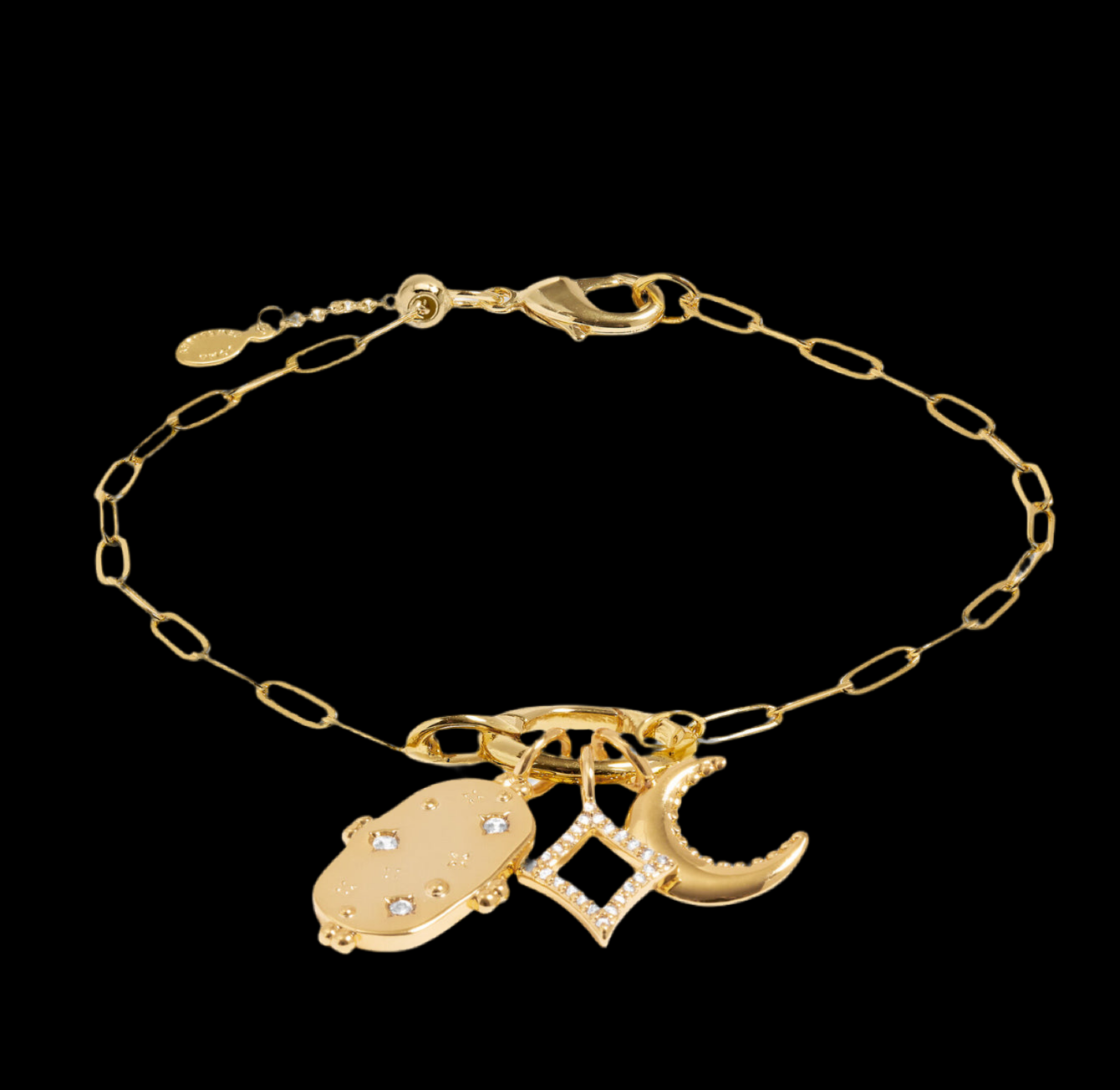 Little Links Oval Clasp Celestial Charm Bracelet