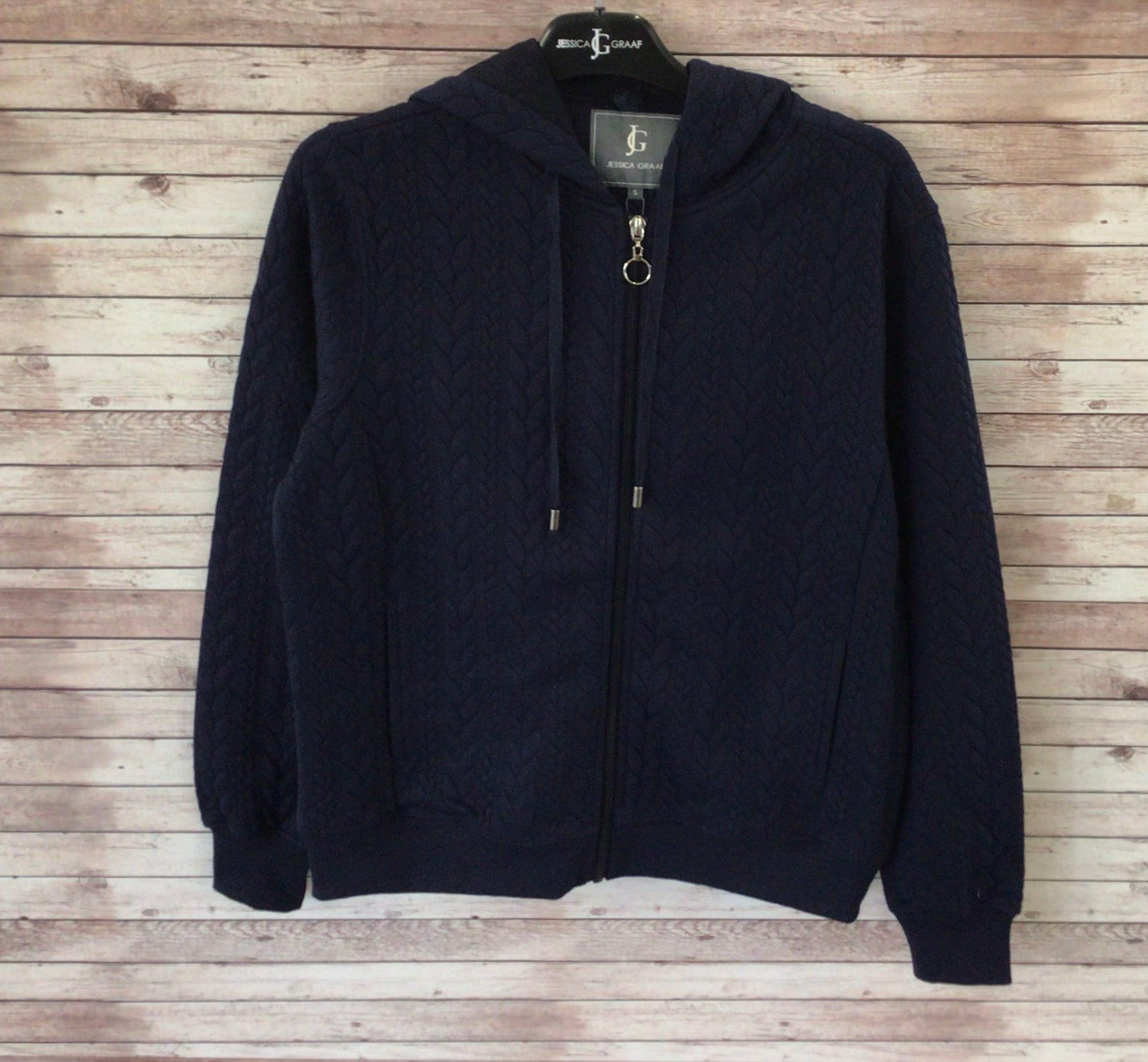 Jessica Graaf 29161-003 Navy Blue Zipped Jersey Jacket