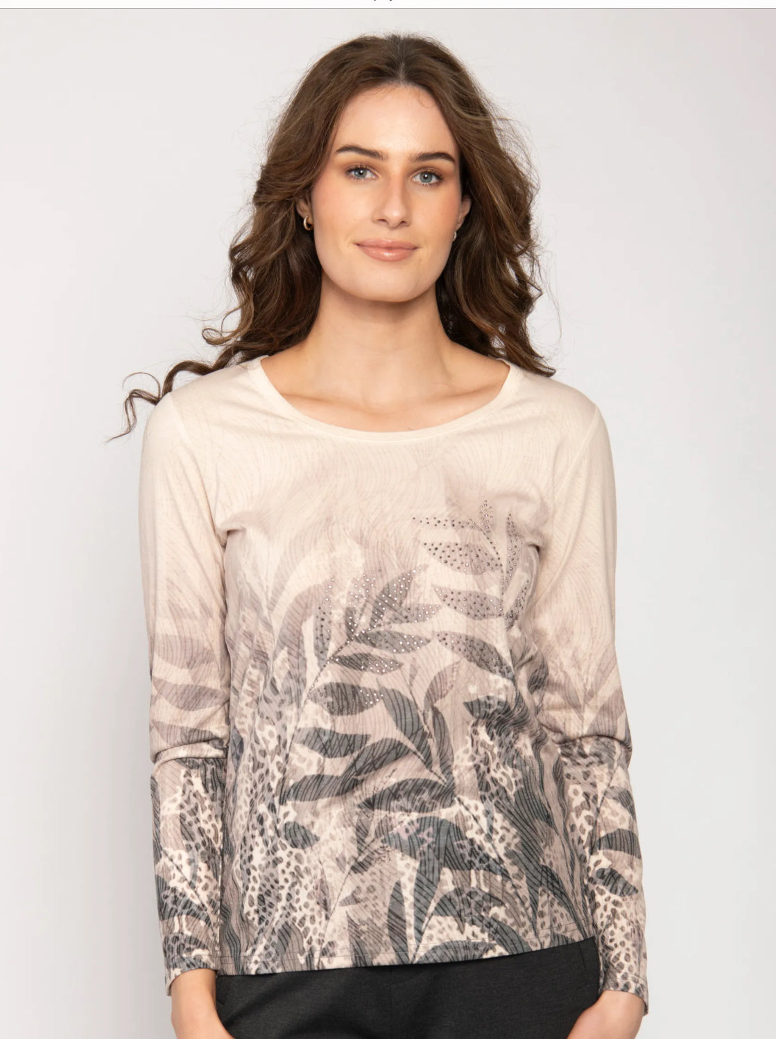 Long Sleeve Top Taupe 28961-084