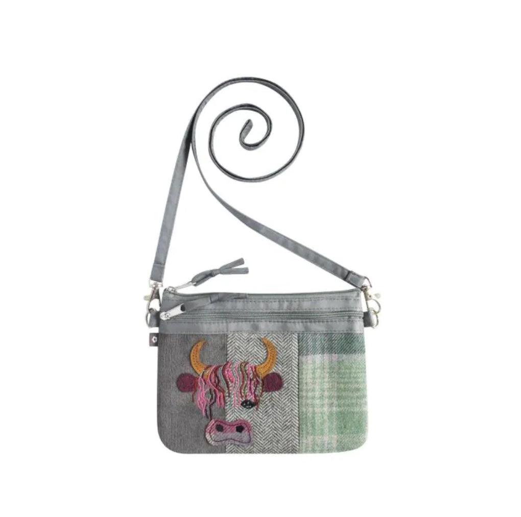 Appliqué Cow 2 Zip Sling Bag