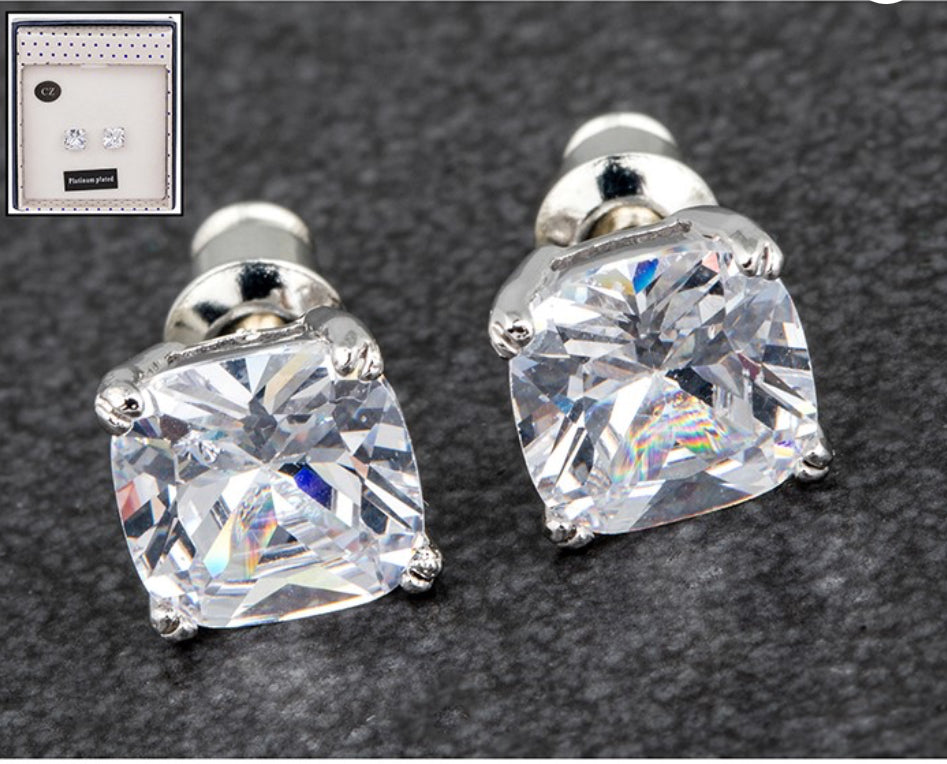 Equilibrium Crystal Sparkle Cube Earrings, Cubic Zirconia