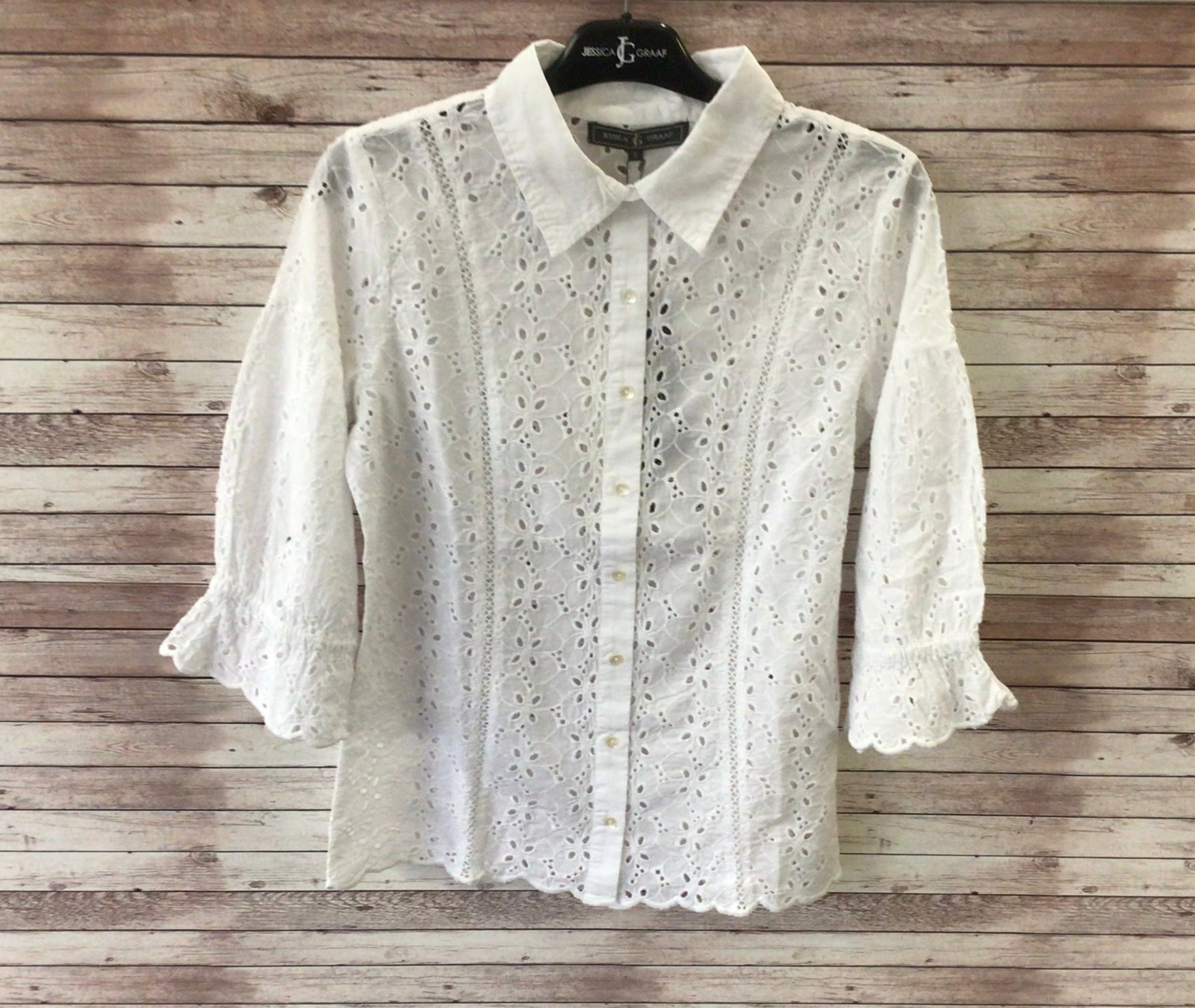 Jessica Graaf 29347-001 White Cotton Lace Blouse