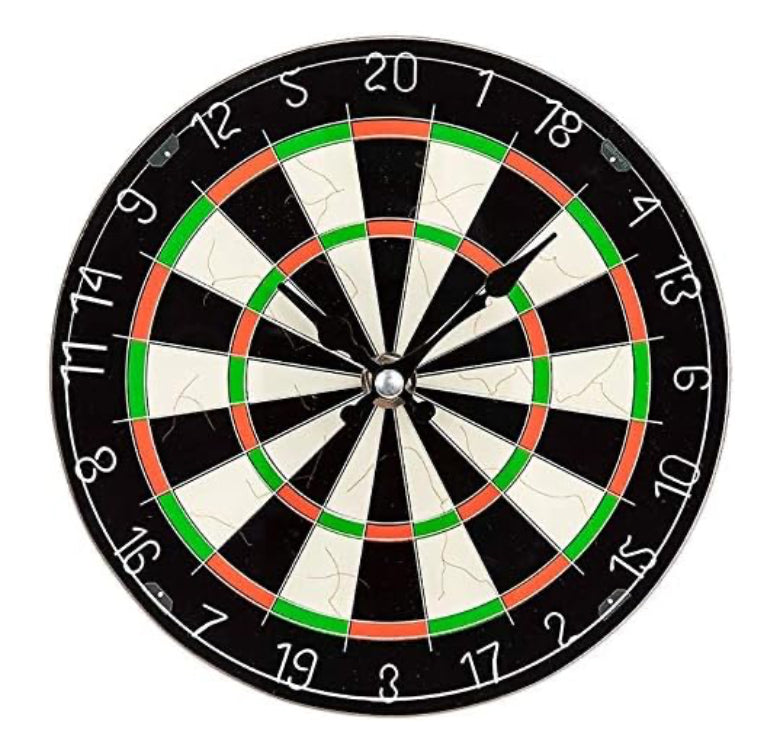 Novelty Dart Board Glass Clock