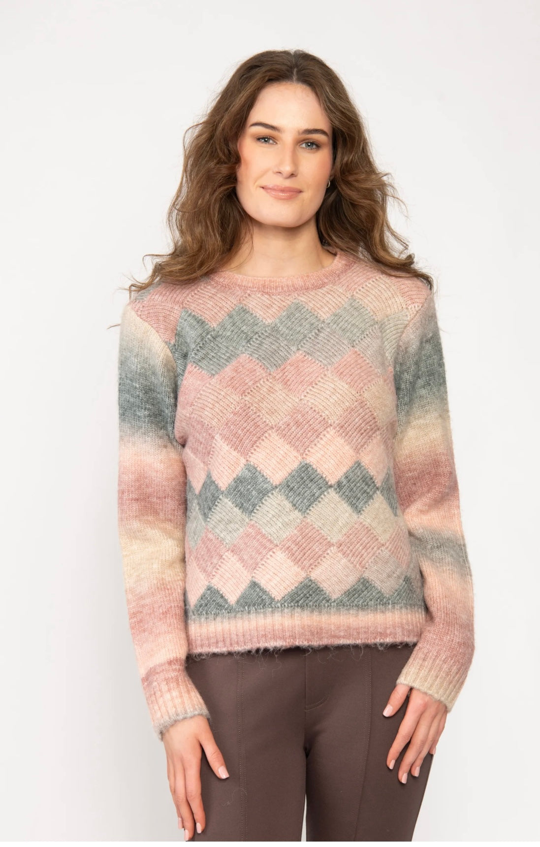 Rose Square Pattern Sweater