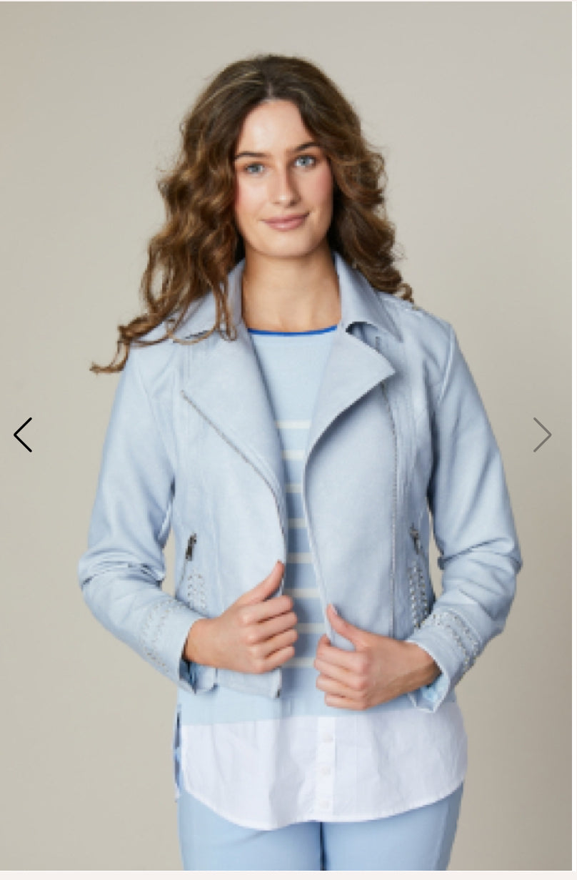 Jessica Graaf PU Biker Jacket Laced Detail