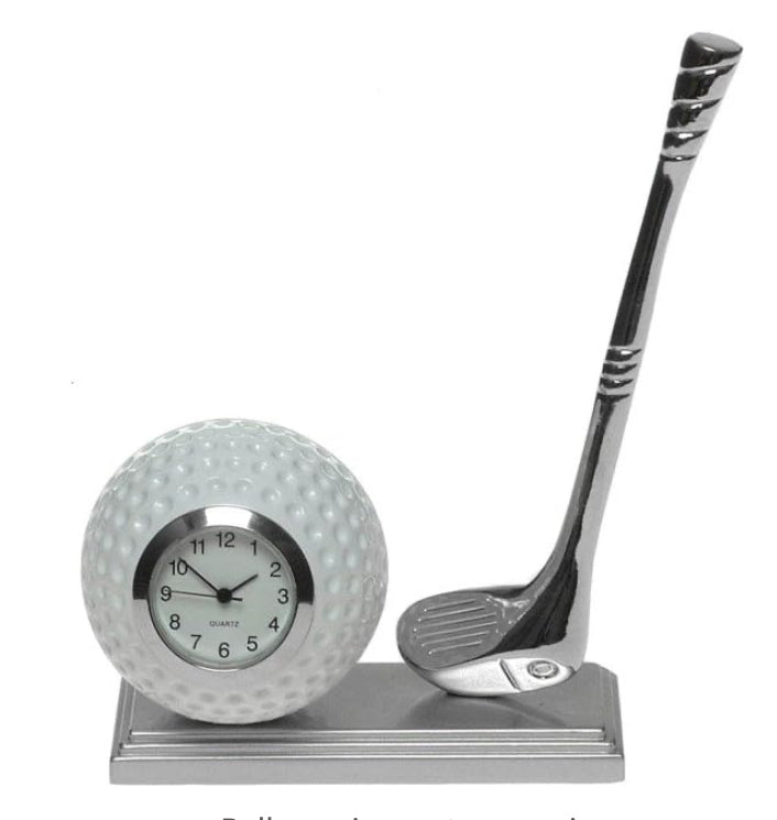 Miniature Desk Silver Golfing Desk Clock