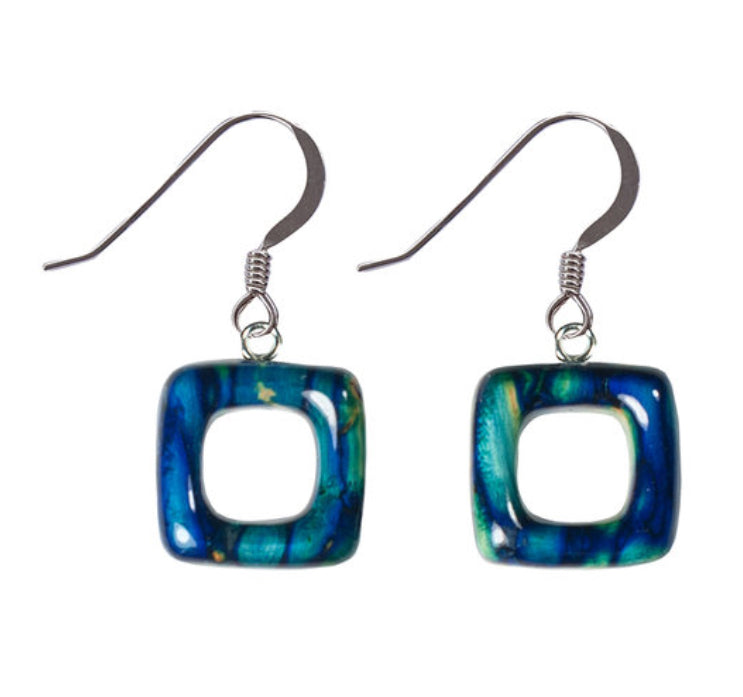Heathergems Square Cut Out Stud Earrings SE22