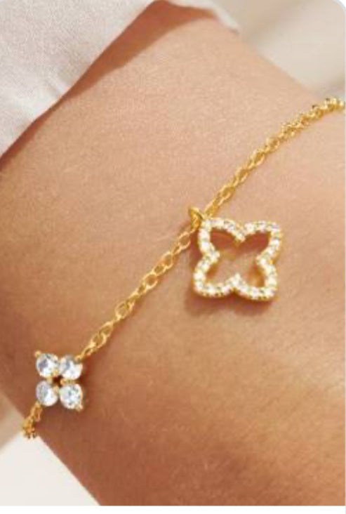 Joma - Style Stories Pavé Clover Gold Bracelet