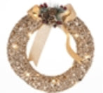 Festive LED Wreath Silver Or Gold