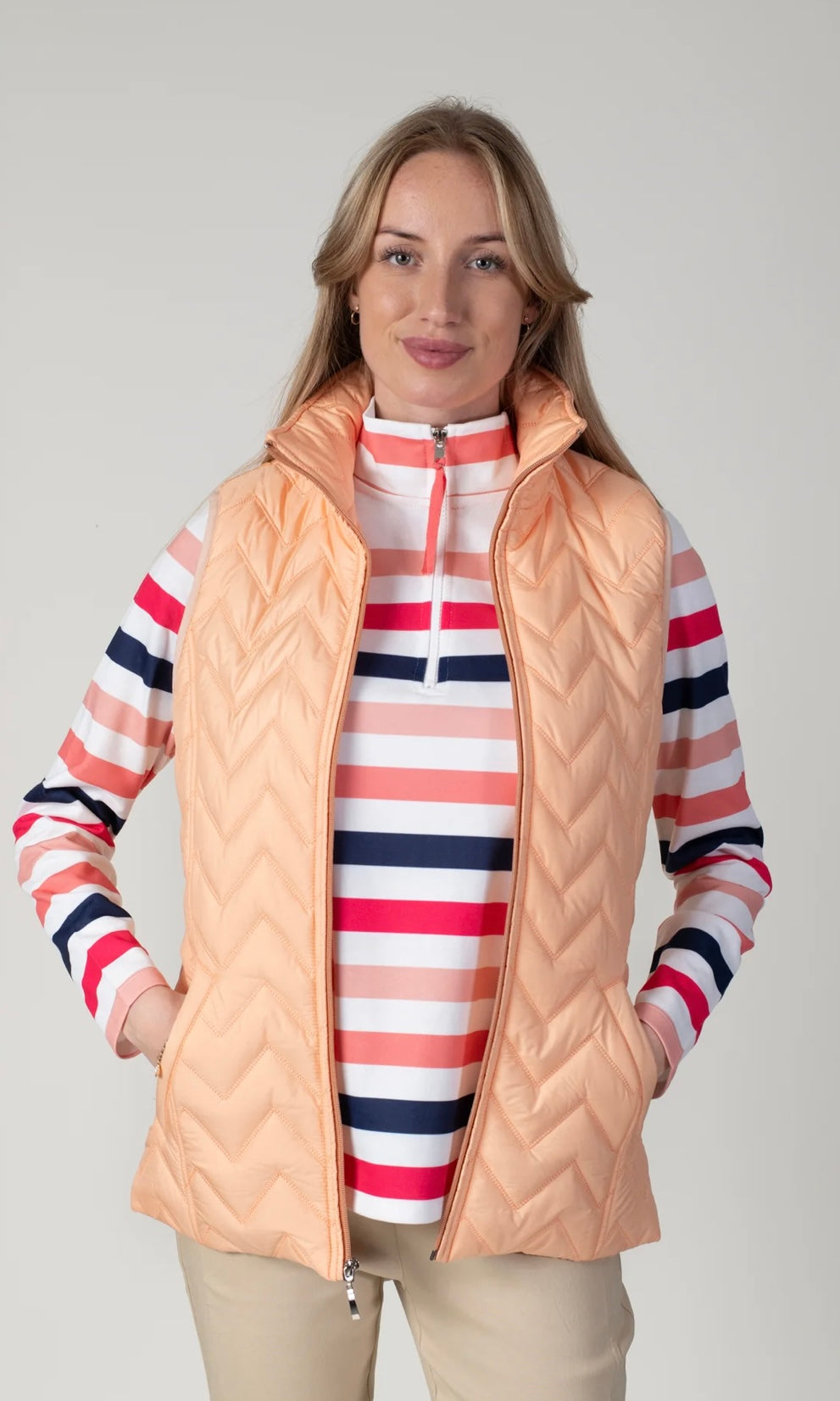 LONG QUILTED GILET - 27006-012