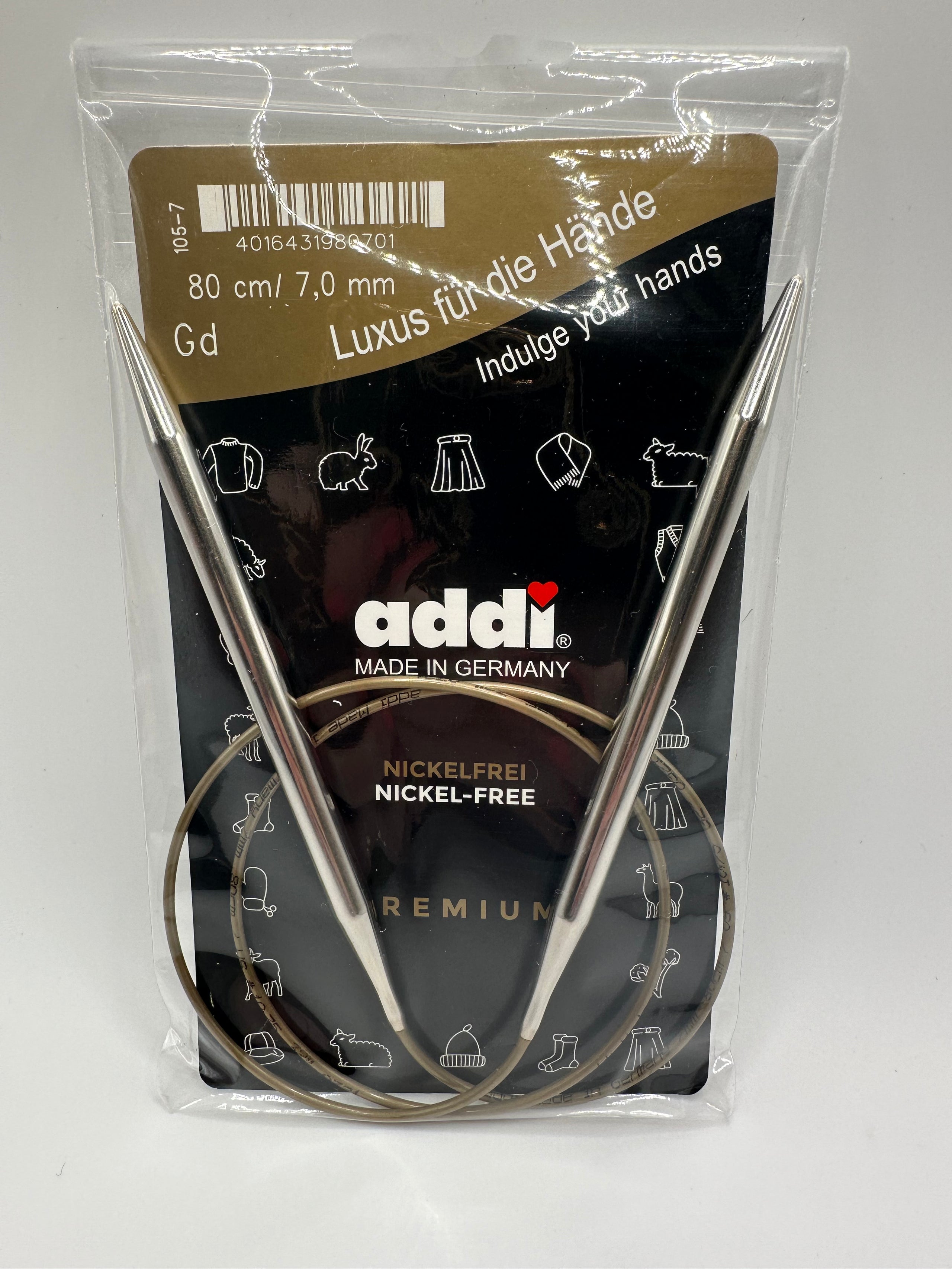 Metal Circular Knitting Needle - Size 7mm, Length 80cm