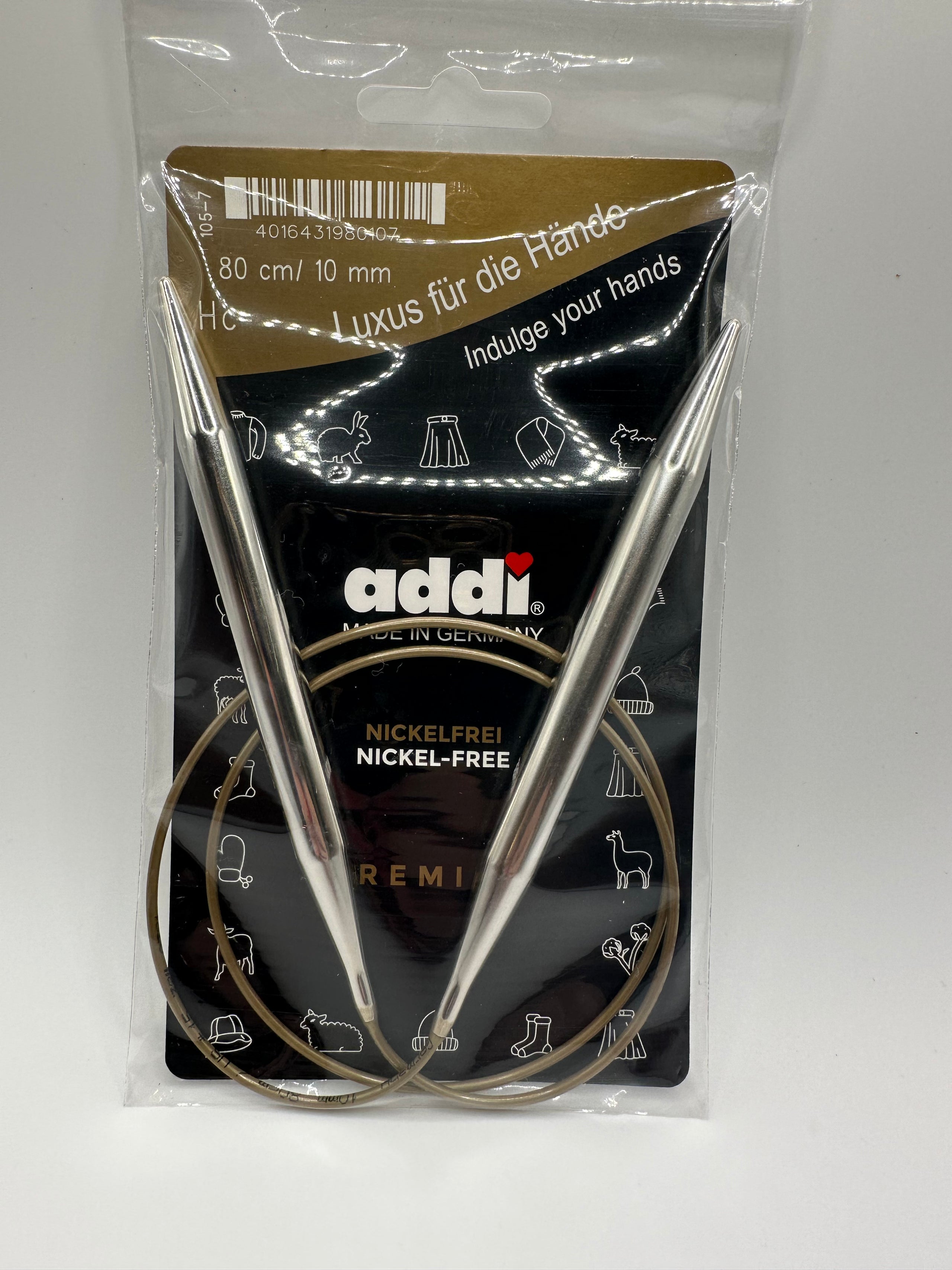 Metal Circular Knitting Needle - Size 10mm, Length 80cm