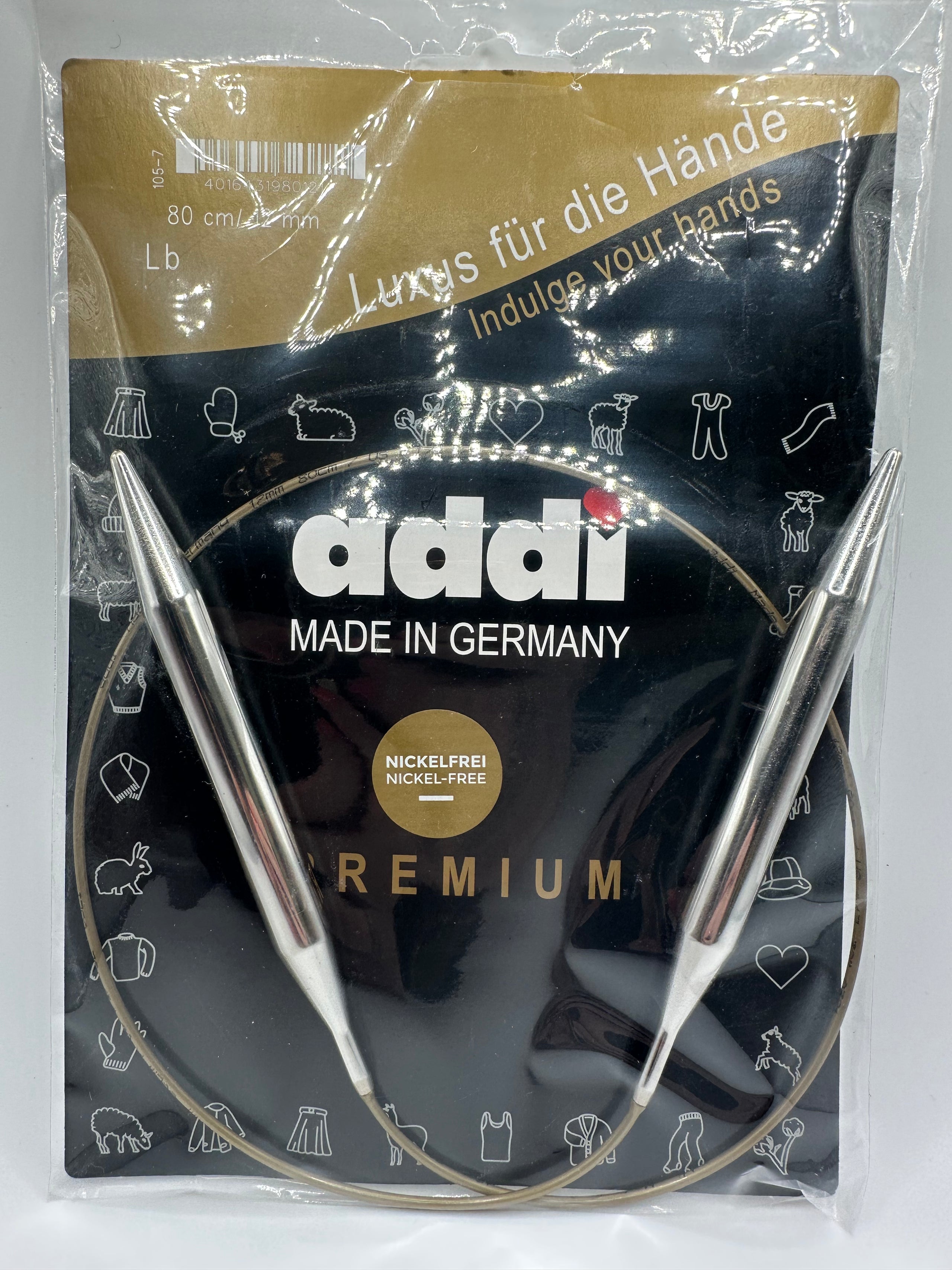 Metal Circular Knitting Needle - Size 12mm, Length 80cm