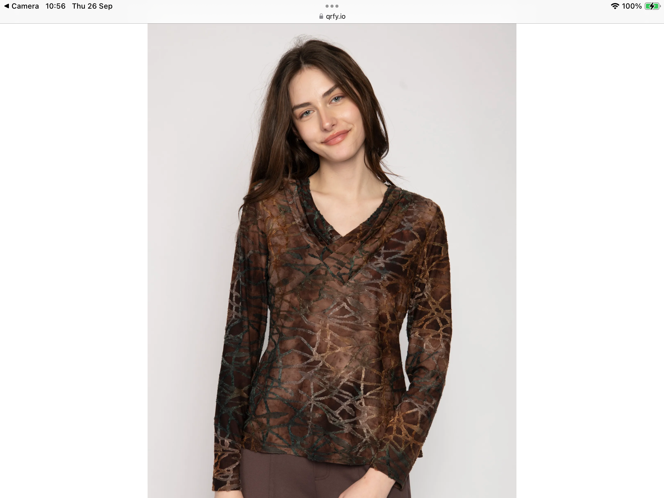 Pleased V-Neck with Burnout Web Print