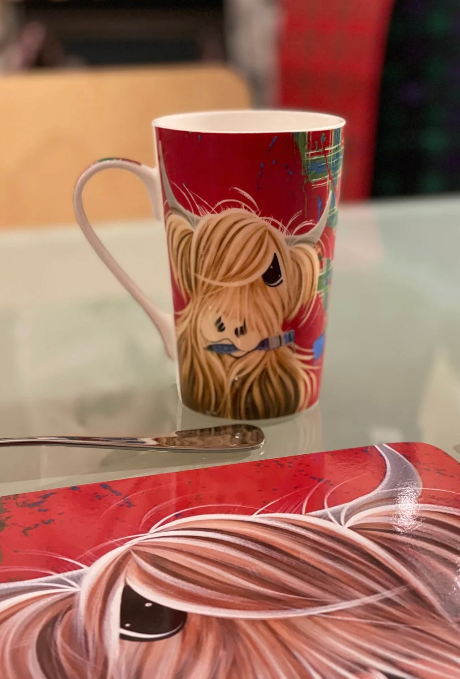 McMoo Tartan Paint Large Mug