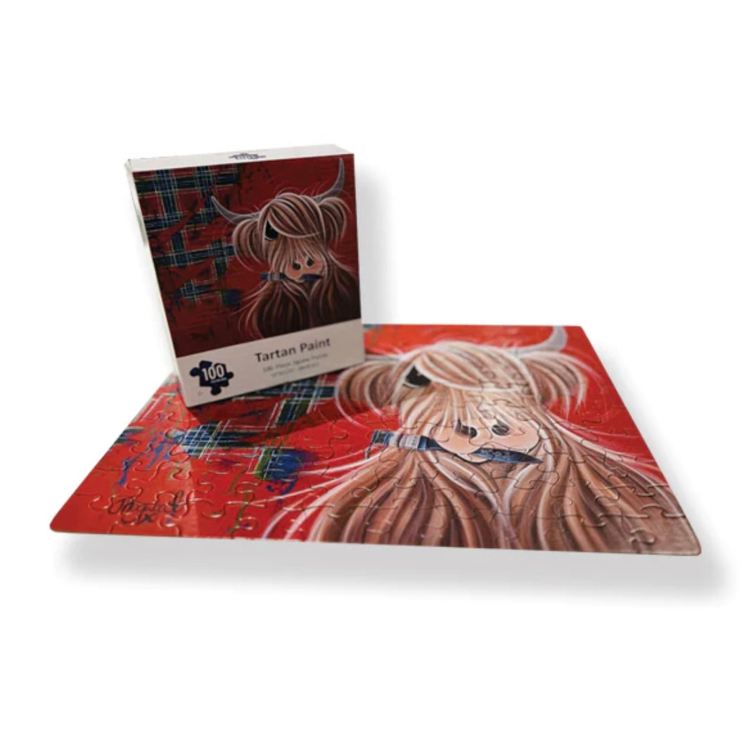 McMoo Tartan Paint - Jigsaw Puzzle