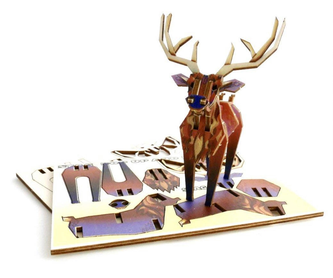 Pop-Up Wooden Stag - Medium
