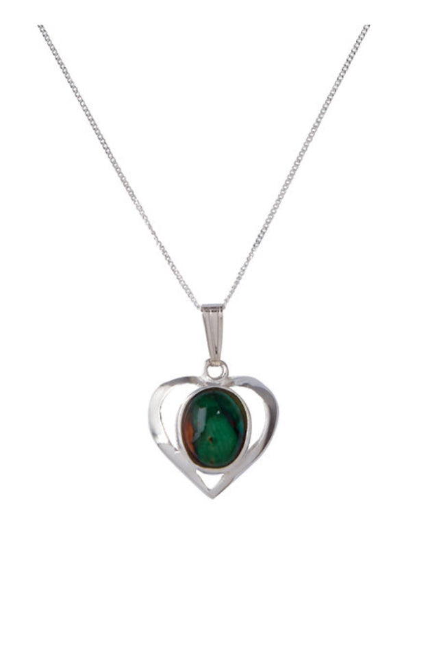 Heathergems Small Open Heart Silver Pendant SP405