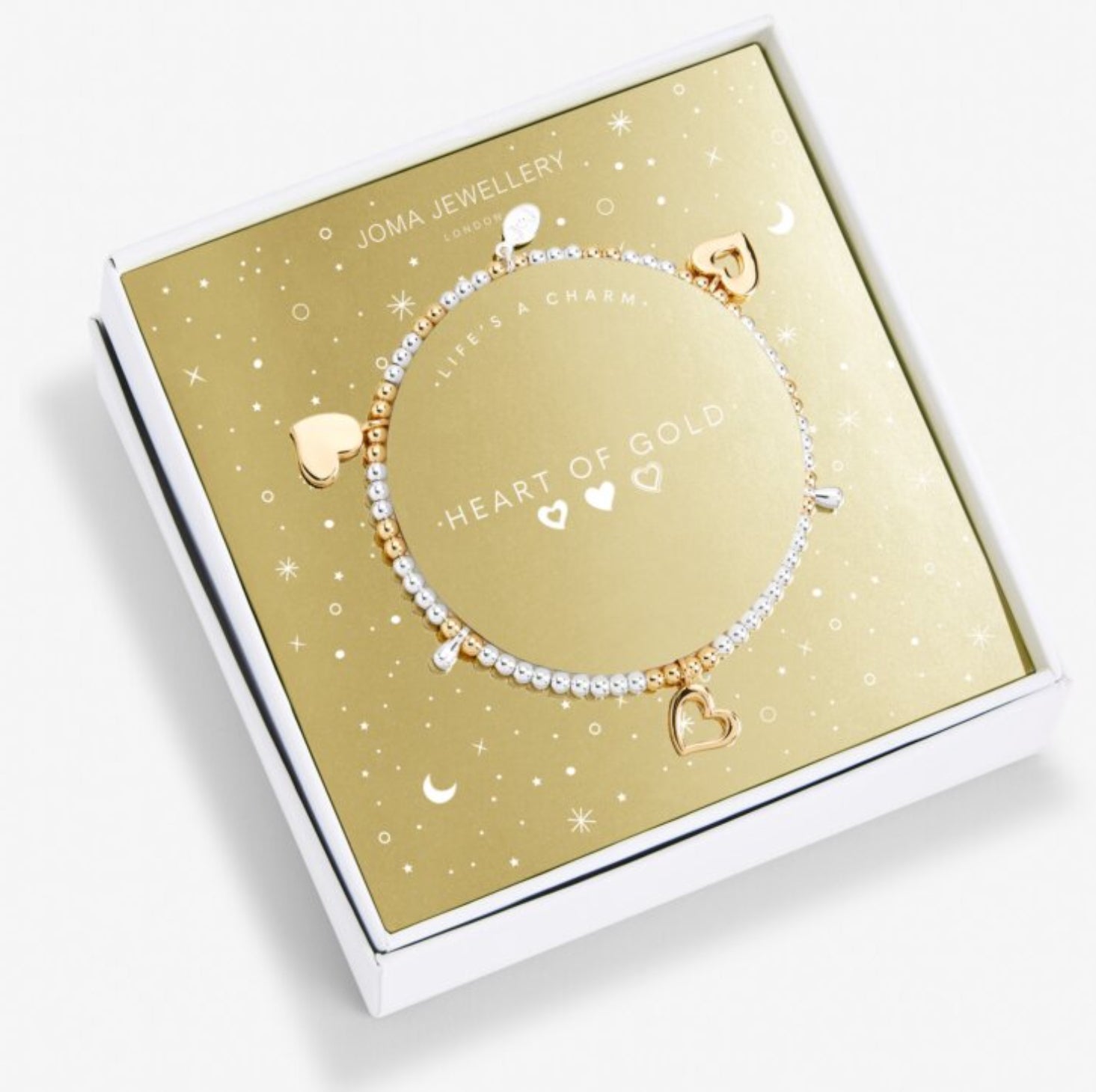 Joma Heart of Gold Silver/Gold Charn Bracelet