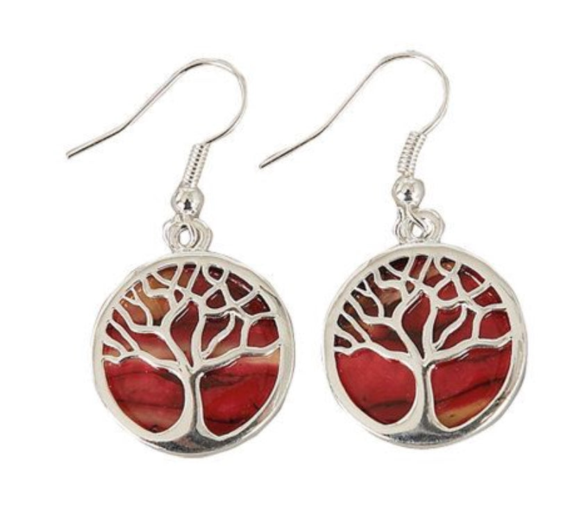 Heathergems Tree of Life Drop Earrings Silver
