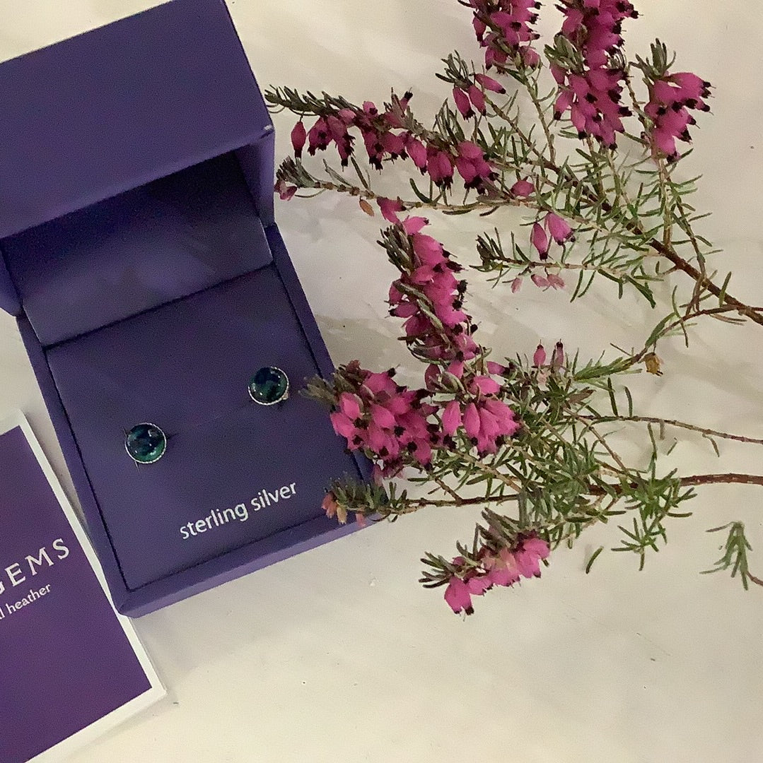 Heather Gems Stud Earrings Green SE8