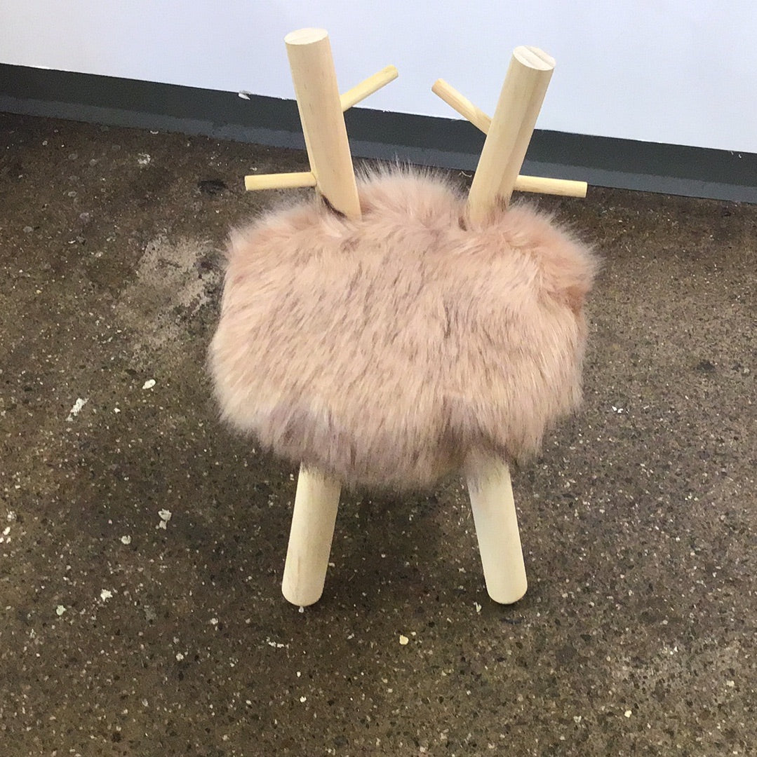 Pink Fluffy Stool