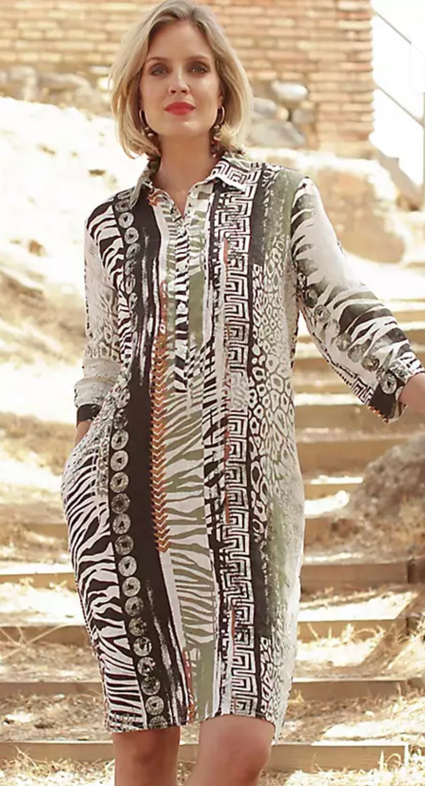 Pomodoro Tribal Shirt Dress
