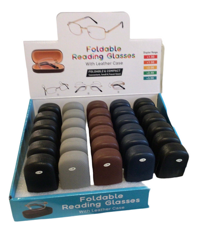 Folding Reading Glasses With Leather Case