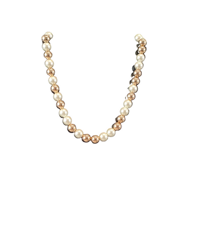 Pearl & Gold Beaded Fashion Necklace