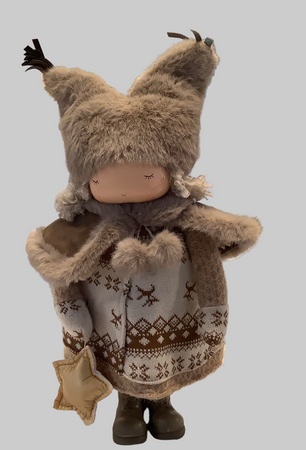 Girl & Boy in Fur Cape & Gilet - New Lanark Mill Shop