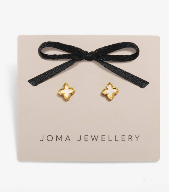 Joma Jewellery Loved By You Mother Of Pearl Clover Stud Earrings