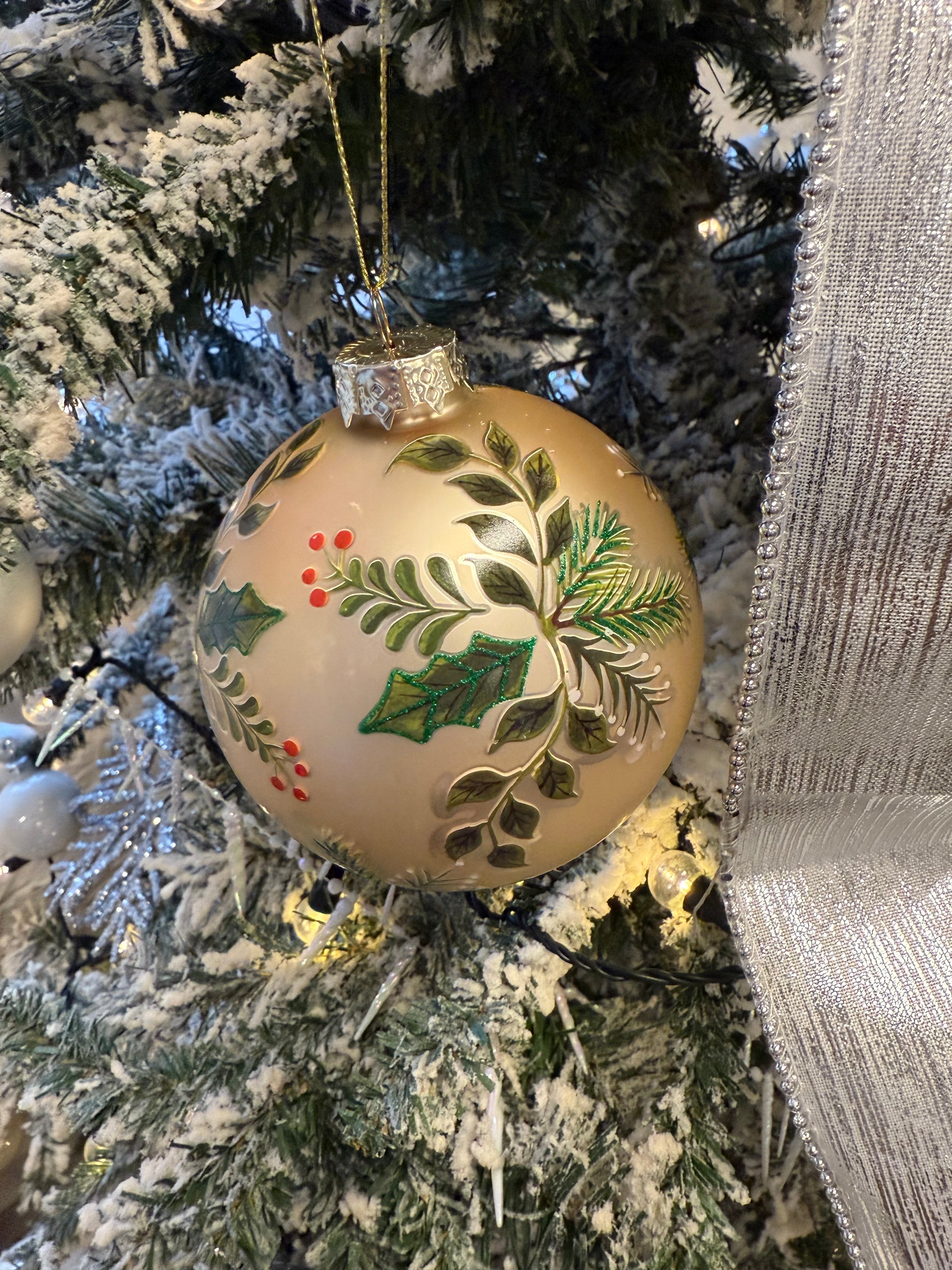 Holly Design Bauble Large