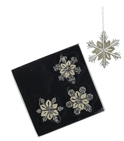 Set Of Glass Decorative Snowflakes - New Lanark Mill Shop