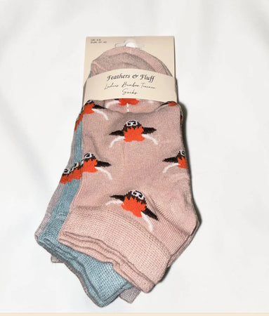 Highland Cow Ladies Bamboo Trainer Socks Pack 3