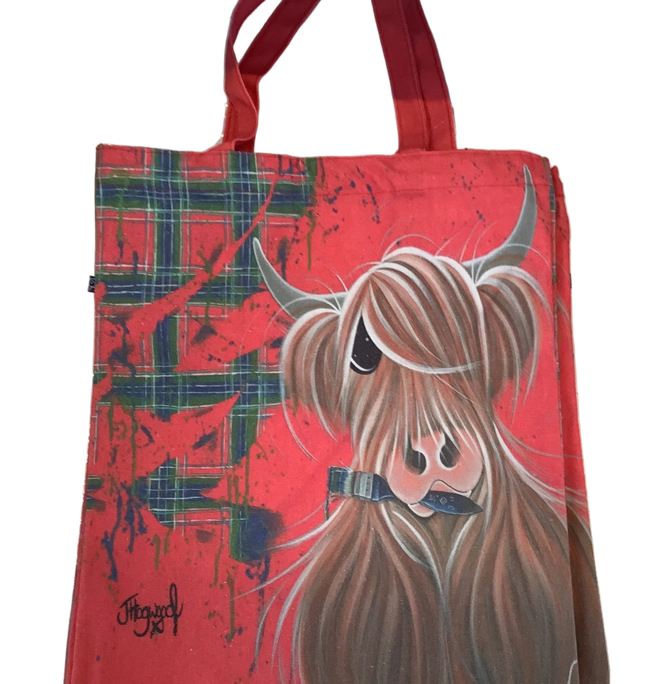 McMoos Tartan Paint Canvas Tote