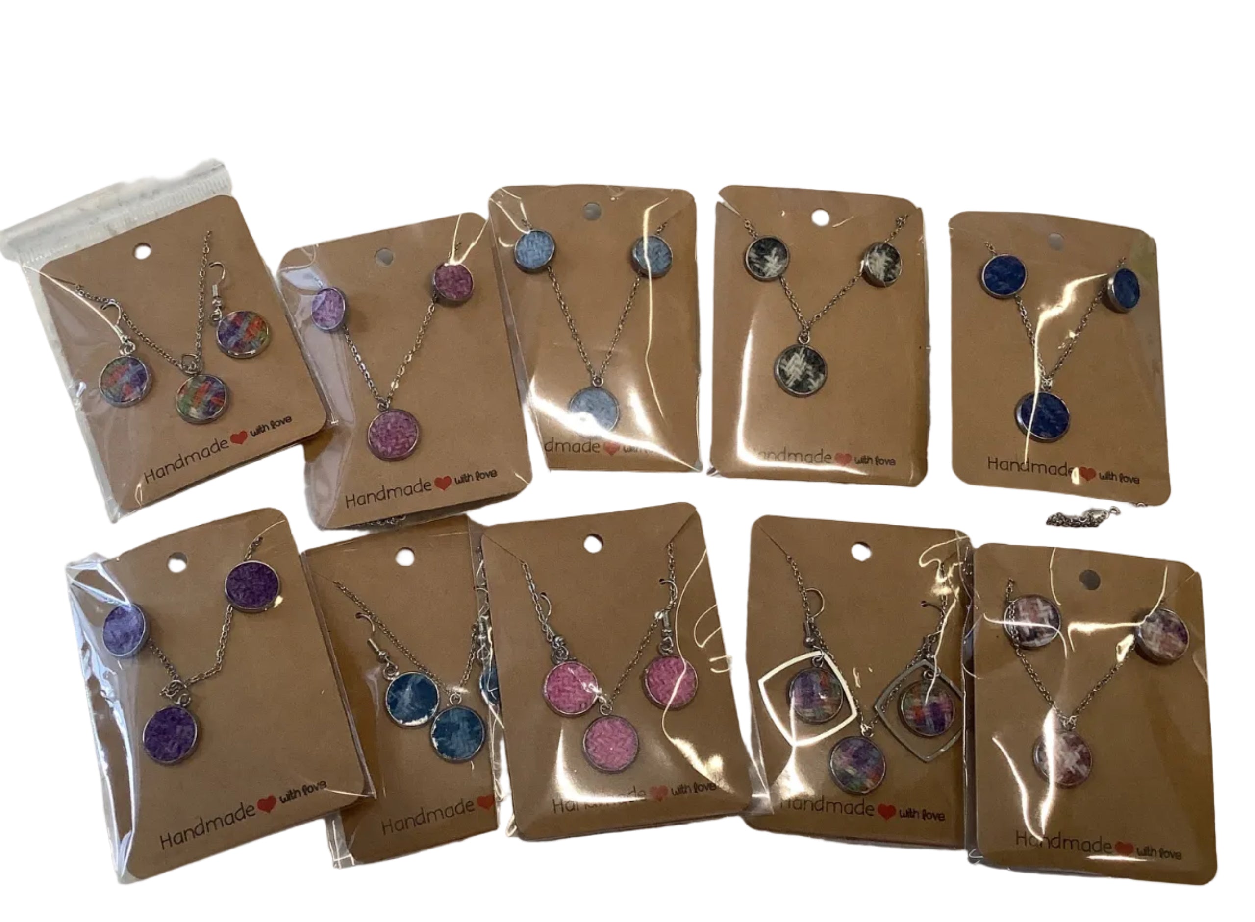 Hand Made Tweed Jewellery Set
