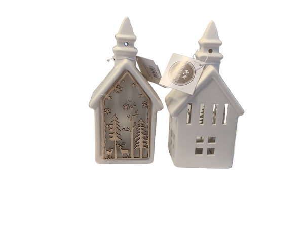 Light Up Christmas Scene Ceramic House - New Lanark Mill Shop