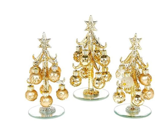 Deco Glass Tree With Baubles - New Lanark Mill Shop