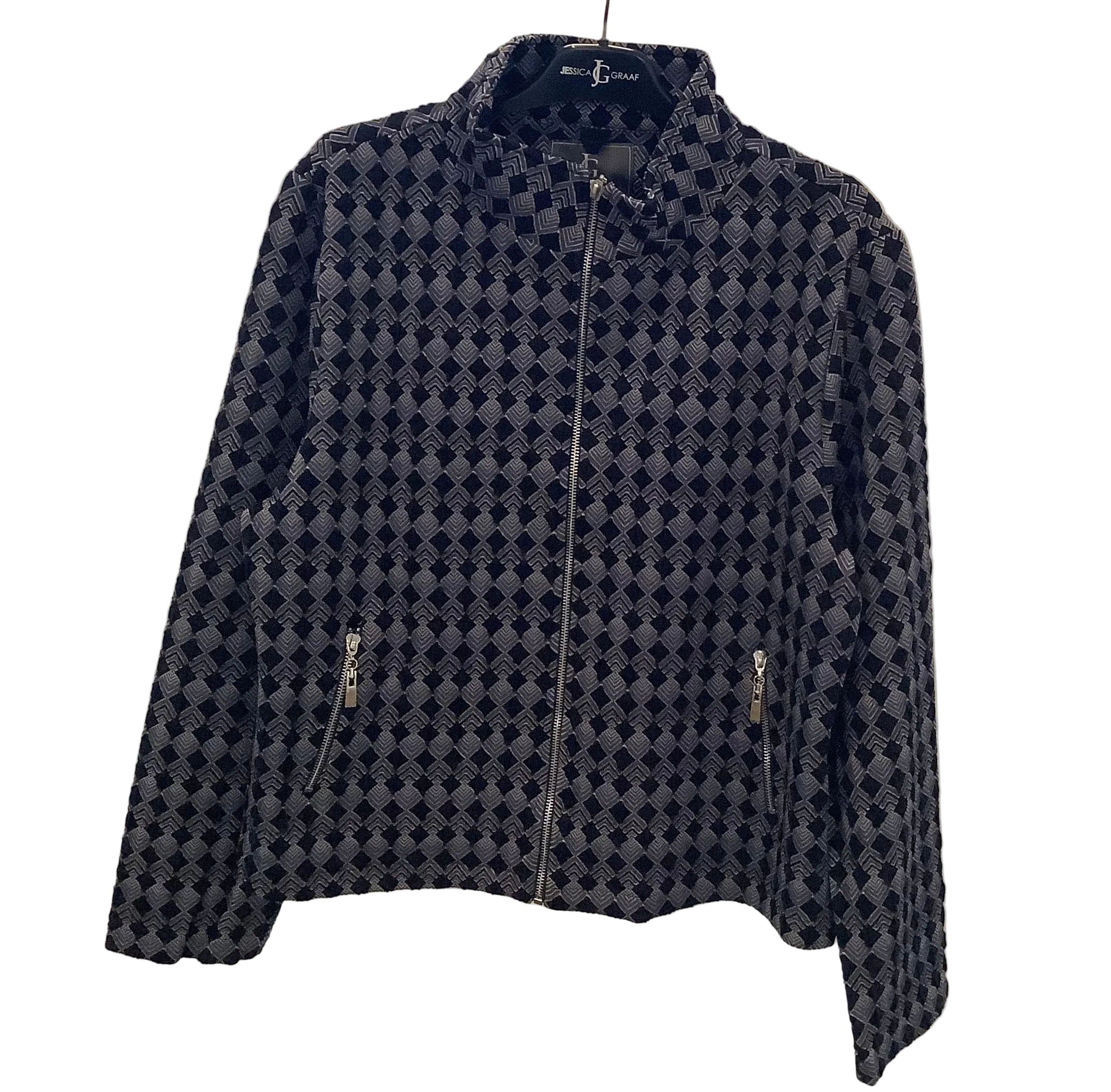 Jessica Graaf Printed Jersey Zipped Top JG32093-003
