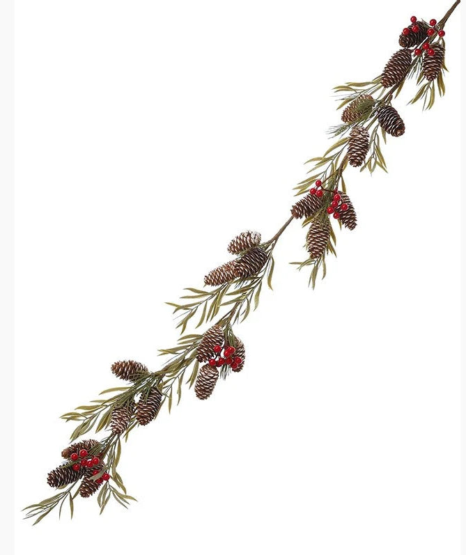 Pinecones Leaves & Berry Garland