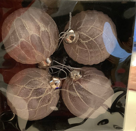 Set Of Four Pastel Christmas Baubles - New Lanark Mill Shop