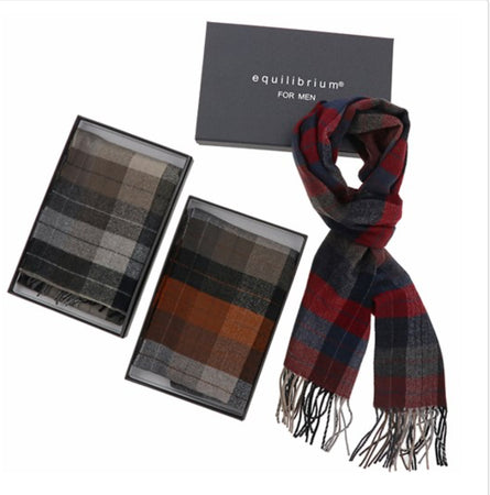 Equilibrium Mens Colour Block Fringed Scarf - New Lanark Mill Shop