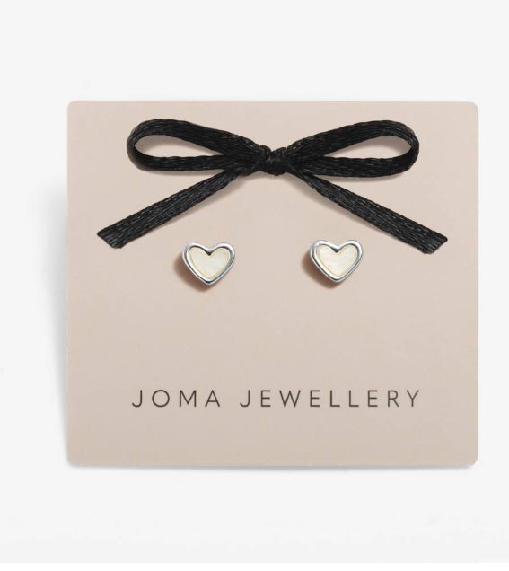 Joma Jewellery Loved By You Mother Of Pearl Heart Stud Earrings