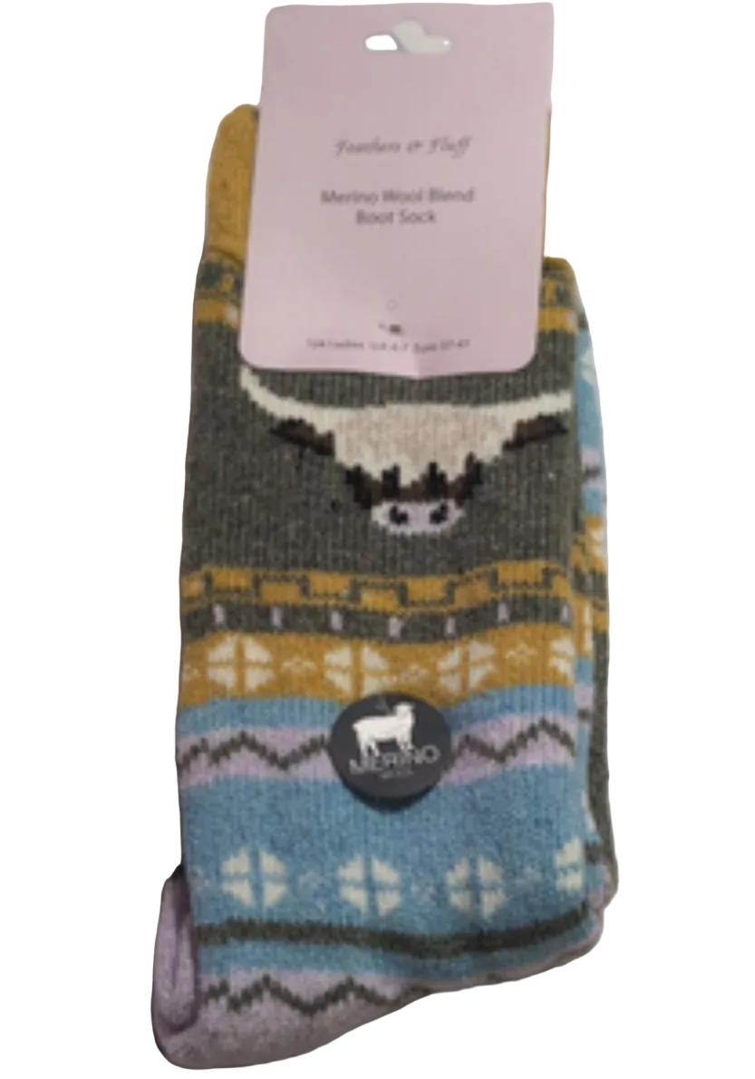 Feathers & Fluff Merino Wool Blend Boot Socks