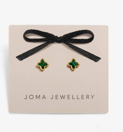 Joma Jewellery Loved By You Green Clover Stud Earrings - New Lanark Mill Shop