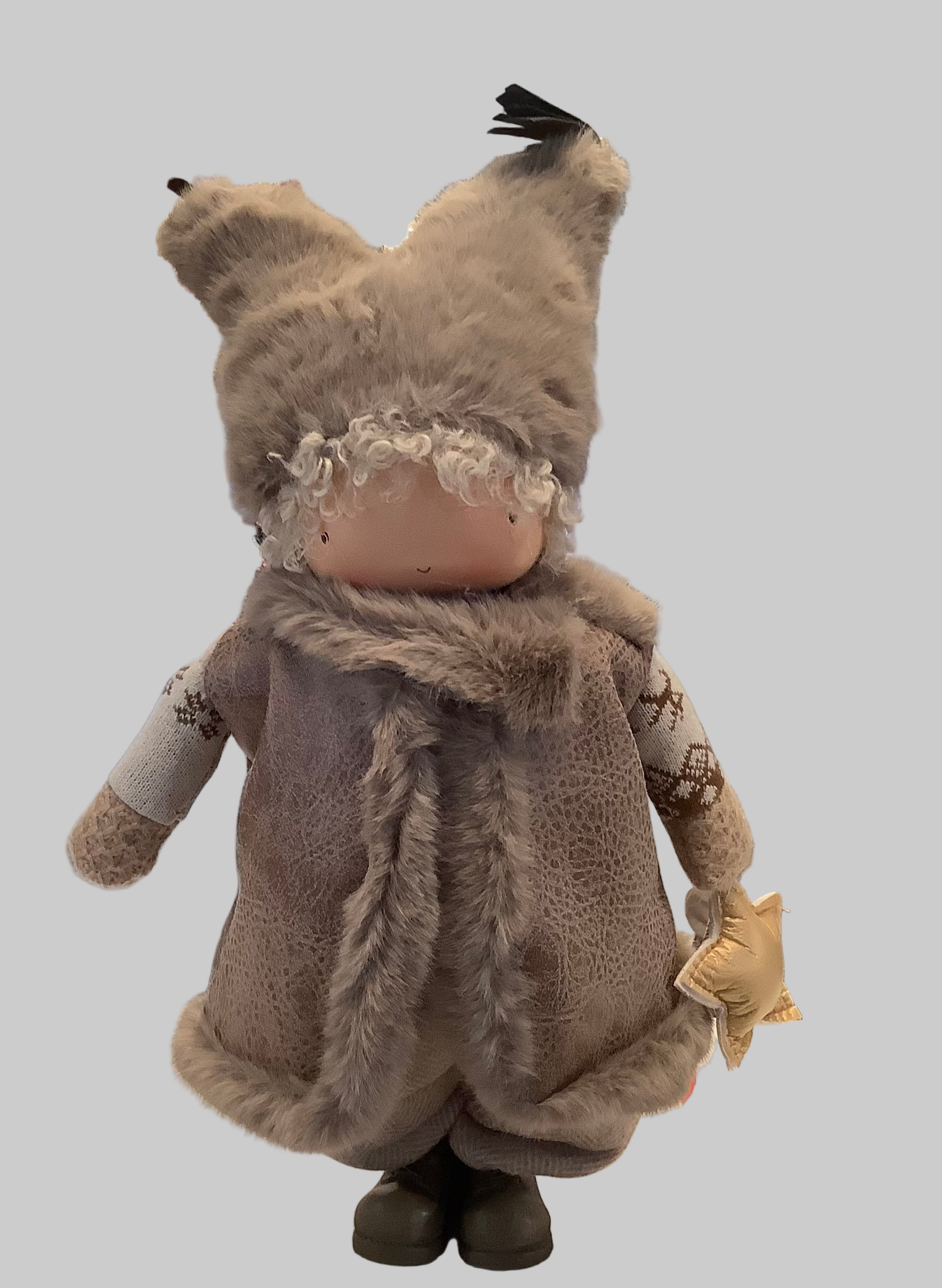 Girl & Boy in Fur Cape & Gilet